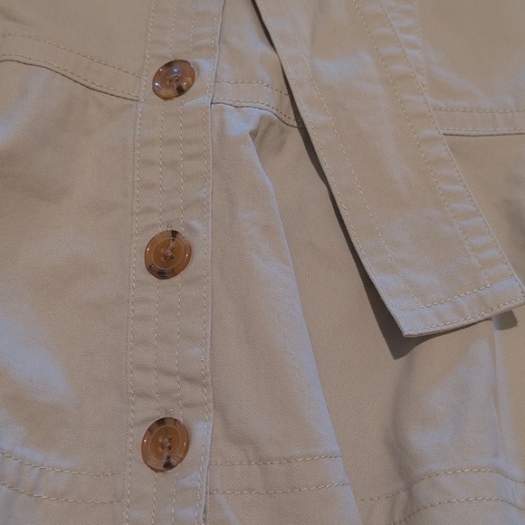 Banana Republic Khaki A-Line Button Down Belted Flounce Skirt - Picture 4 of 8